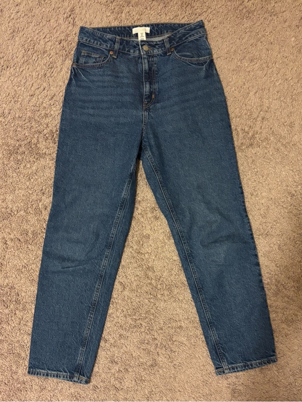 H&M High-Rise Jeans in Dark Blue Wash